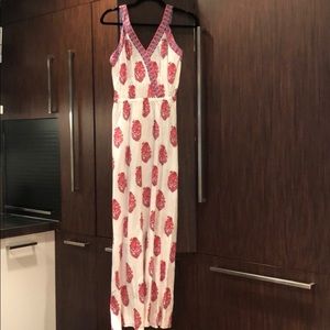 White cotton linen vineyard vines maxi dress